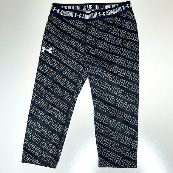 Boy's Medium Under Armour Black-White Bottoms - Picture 4 of 5